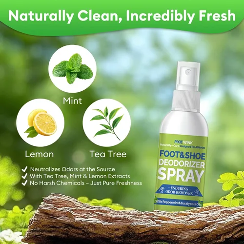 Vista 2 de Spray desodorante para pies y zapatos, eliminador instantáneo de olores de 5 onzas líquidas para zapatos y pies malolientes, frescura duradera