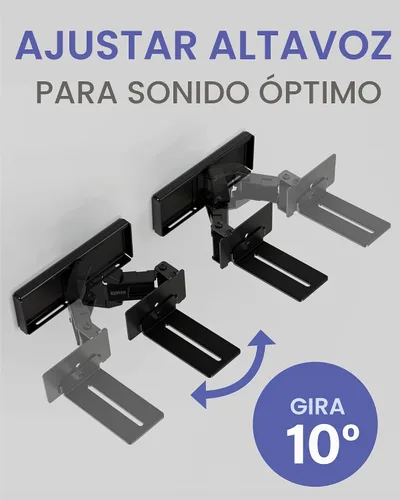 Vista 5 de Sanus Soporte de pared universal extensible para barra de sonido, compatible con la mayoría de barras de sonido, soportes de altavoz debajo de TV