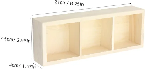 Vista 2 de Tea Bag Organizer Box, 3 Compartment Wooden Storage Box