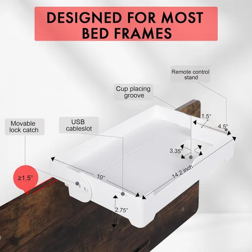 Vista 3 de YONGAIJIA YONGJIA - Estante plegable para mesita de noche, bandeja de litera para litera superior, universidad, dormitorio, litera para niños