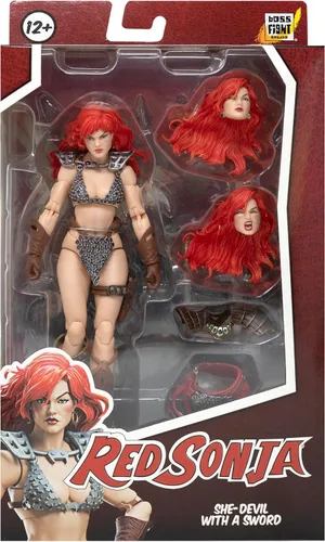 Vista 6 de Boss Fight Studio Epic H.A.C.K.S. Red Sonja Deluxe Figura de acción – Figura coleccionable altamente articulada, personalizable con accesorios