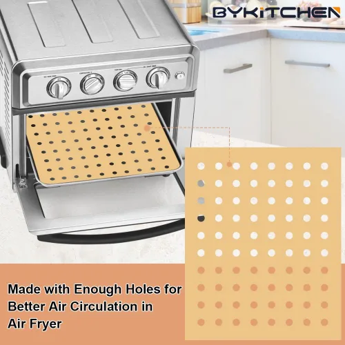 Vista 5 de BYKITCHEN Forro para horno para freidora de aire, 9 x 11 pulgadas, papel pergamino rectangular sin blanquear, compatible con Cuisinart, Breville