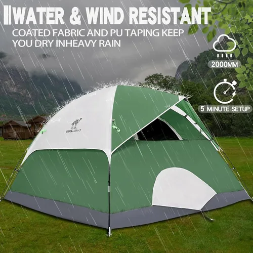 Vista 6 de CAMEL CROWN 4/6 Person Tent Waterproof Lightweight Portable Backpacking Tent for Outdoor Camping Hiking