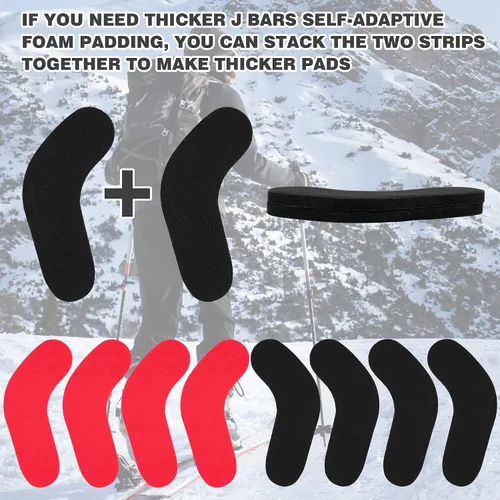 Vista 7 de 24 piezas de botas de esquí y snowboard, barras J autoadhesivas protegen los pies almohadillas Thickness is 3mm, 5mm. Reduce Heel Lift & Ankle
