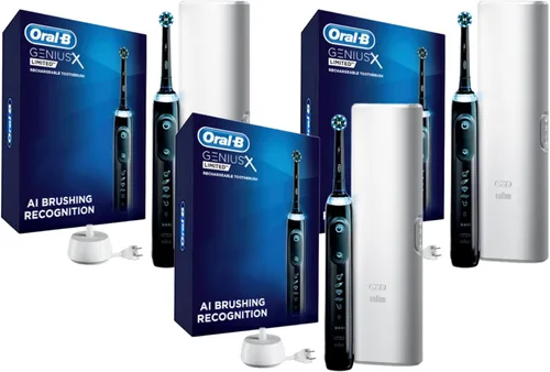 Vista 7 de Oral-B Genius X Limited, cepillo de dientes eléctrico recargable con inteligencia artificial, 1 cabezal de cepillo de repuesto, 1 estuche de viaje