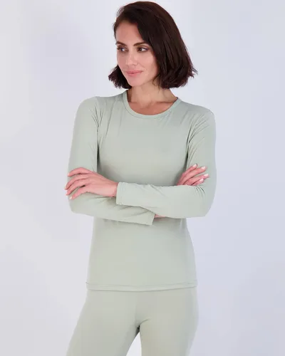 Vista 4 de Conjunto de ropa interior térmica para mujer, ropa interior térmica para mujer, parte superior e inferior con forro polar