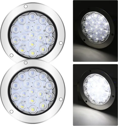 Vista 11 de Kit de luces LED para remolque, kit de luces LED redondas para remolque, luces traseras LED redondas, luces traseras de freno para remolque, camión