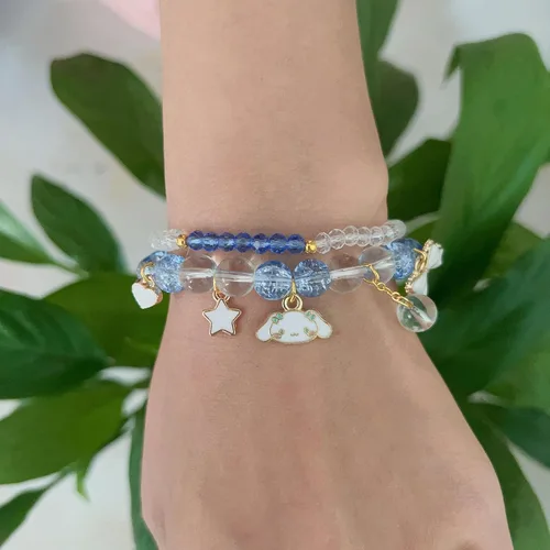 Vista 3 de ZMANYIJEW Pulsera de cuentas de cristal para mujer, lindas pulseras de cuentas a juego para mejor amiga