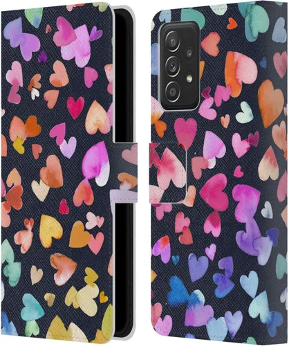 Vista 12 de Head Case Designs Officially Licensed Ninola Brushstrokes Multi Colorful Leather Wallet Case Compatible with Samsung Galaxy A53 5G (2022)