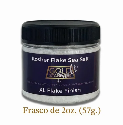 Vista 2 de Sal marina en escamas con certificación Kosher, escamas extra grandes, sal de acabado, 2 onzas