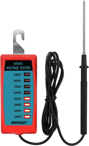 Vista 8 de ALLOSUN GK503B NEON Probador de voltaje de valla eléctrica Max 7 kV, rojo