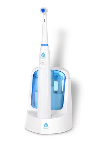 Vista 4 de Pursonic RET200 Power Cepillo de dientes eléctrico recargable con función de desinfectante UV, 12 cabezales de cepillo incluidos