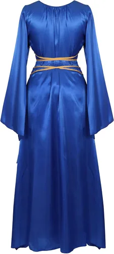Vista 3 de Zhitunemi Disfraz renacentista para mujer, vestido medieval de talla grande, disfraz de Halloween gótico