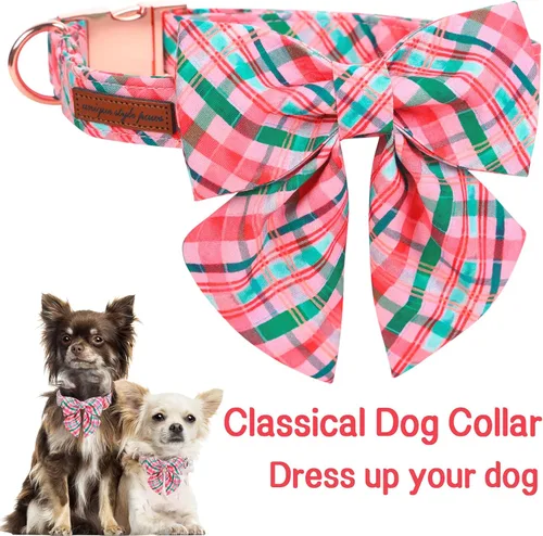 Vista 55 de Unique style paws - Collar para perros con corbatín, collar ajustable para perros y gatos, pequeño, mediano y grande
