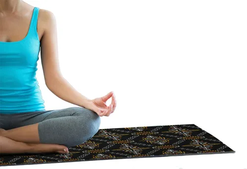 Vista 2 de Ambesonne Arrow - Toalla para esterilla de yoga, patrón indígena inspirado en los nativos, antideslizante, absorbente del sudor, para yoga, pilates
