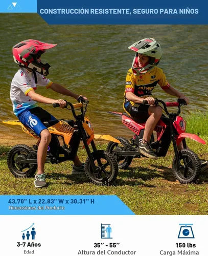 Vista 4 de Hiboy DK2 Electric Dirt Bike for Kids Age 3-7, 3-Speed Toy Motorcycle Blue