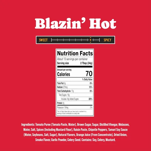 Vista 2 de Rufus Teague - Blazin' Hot BBQ Sauce - Salsa de barbacoa premium - Botella de 15.25 onzas