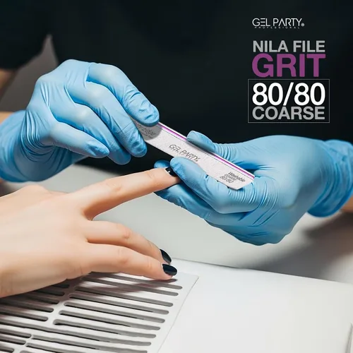 Vista 2 de GELPARTY - Limas de uñas profesionales de grano 80/80 cuadradas, paquete de 12 tablas de esmeril lavables de doble cara, grano extra grueso