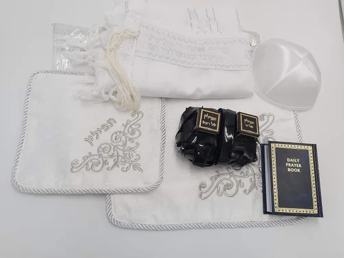 Vista 7 de Auténtico juego de tequilina kosher – Nusach sefardí, diestro (usado en el brazo izquierdo) – para Bar Mitzvah & Groom – Parshiyot escrito a mano