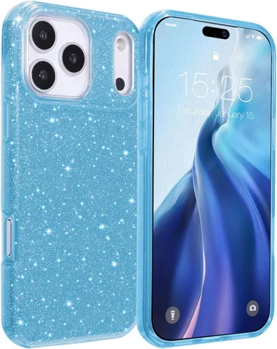 Vista 14 de MILPROX Funda compatible con iPhone 13 (2021), carcasa de gel de goma brillante con purpurina de 3 capas a prueba de golpes para iPhone 13 de 6.1