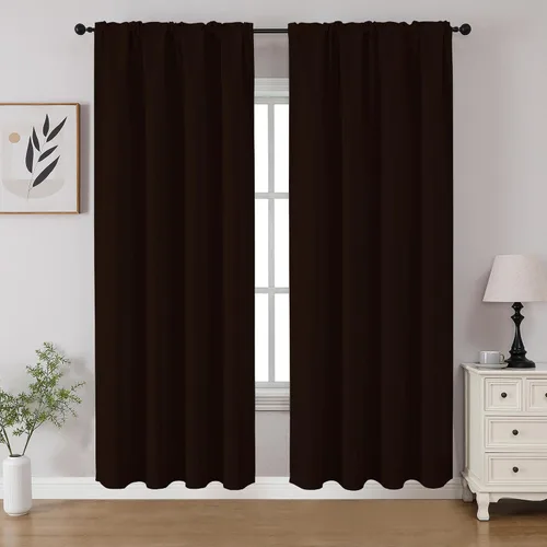 Vista 49 de CUCRAF - Cortinas opacas beige de 45 pulgadas, juego de 2 paneles con bolsillo para barra, cortinas para oscurecer dormitorios y sala de estar