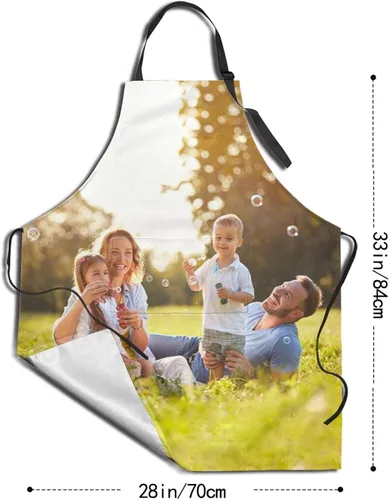 Vista 4 de Delantal personalizado con foto, delantal de chef de cocina personalizado para mujeres y hombres, delantal personalizado con nombre impermeable