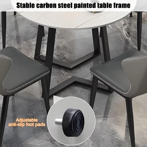 Vista 4 de YVYKFZD 5 Piece Kitchen Dining Table Set, Office Reception Room Club Table and Chair Set, Small Round Conference Table, Simple Coffee Table