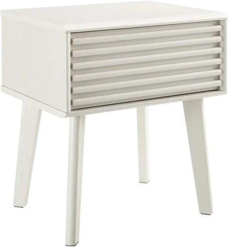 Vista 10 de Modway Render Mid-Century - Mesita de noche moderna con dos cajones, color carbón