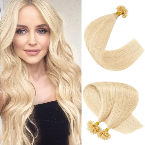 Vista 7 de Extensiones de cabello humano con punta en U, con queratina de fusión caliente, extensiones de cabello humano real, extensiones de cabello Remy