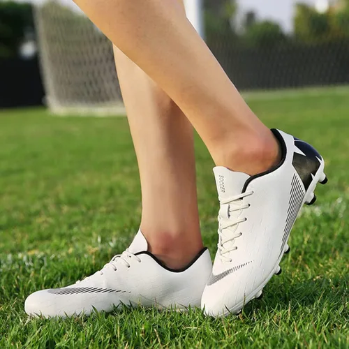 Vista 9 de WCCICSS Zapatos de fútbol para hombre zapatos de fútbol con tacos para adultos césped firme deportes al aire libre