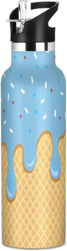 Vista 22 de Botella de Agua de Lobo Tazas de Lobo Botella de Agua Galaxia para Niños Niñas con Tapa de Pajita Lobos Aislada Acero Inoxidable Frasco de Agua a007