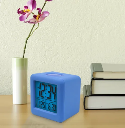 Vista 3 de Equity by La Crosse 70905 Reloj despertador con visualización LCD, azul, cuadrado