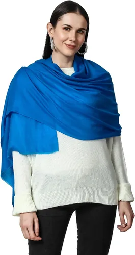 Vista 3 de PASHWRAP Bufanda de cachemira tejida a mano en Cachemira - Lujosa bufanda grande de cachemira para mujer ligera