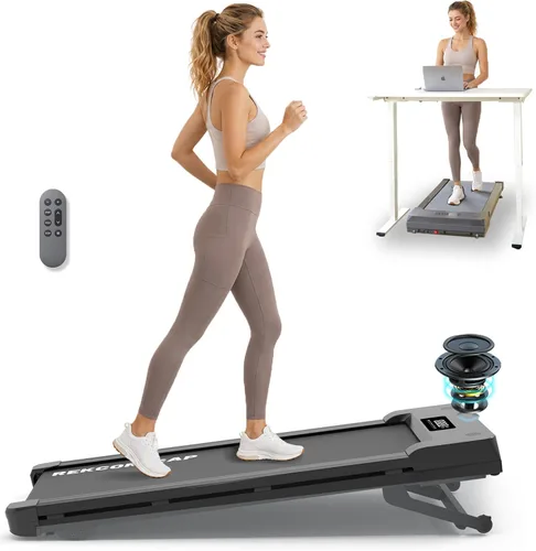 Vista 8 de PACEROCKER Walking Pad Treadmill with 12% 9-Level Auto Incline, 450 lbs Capacity Bluetooth Speaker Under Desk Treadmills for Home Hiking