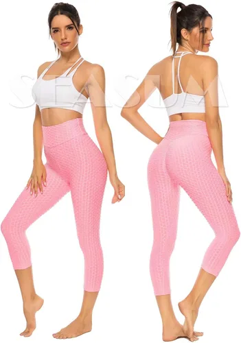 Vista 25 de SEASUM - Pantalones de yoga de cintura alta para mujer, con control de abdomen y realce de glúteos, leggings favorecedores para entrenar y correr