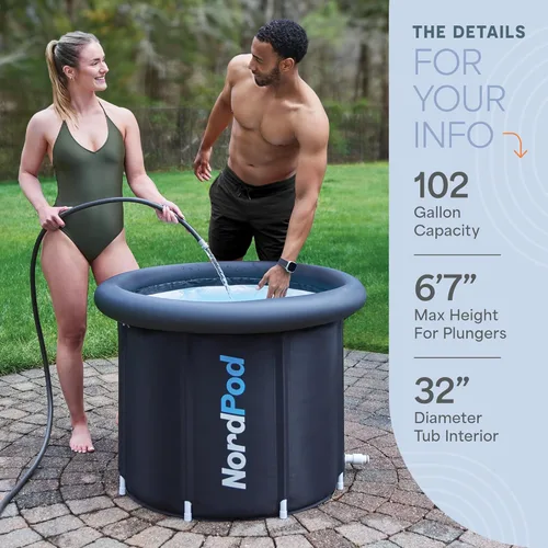 Vista 7 de LifePro NordPod - Tina de hielo de recuperación – Tina de inmersión fría portátil para recuperación de baños de hielo y terapia de agua fría