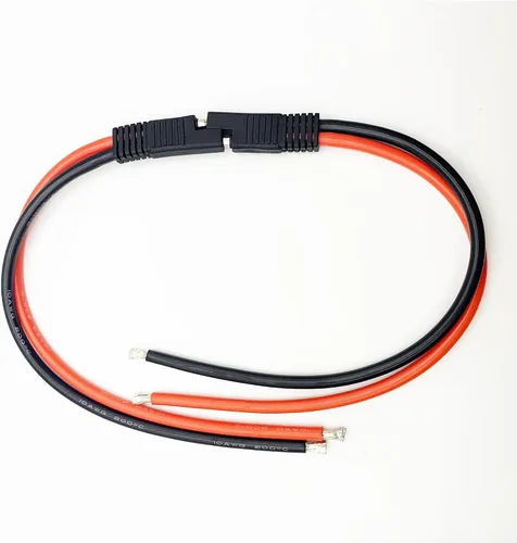 Vista 4 de Cable de extensión de conector SAE 10AWG de 11.8 in/1 pie, conector de desconexión rápida SAE Cable de extensión de panel solar para motocicletas