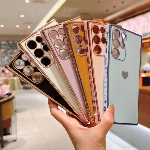 Vista 142 de phylla Funda de teléfono compatible con Samsung Galaxy A12 de 6.5 pulgadas, lindo corazón chapado en oro, elegante funda de lujo para mujer