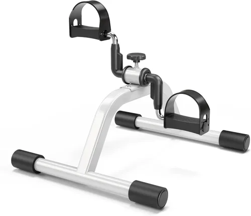 Vista 10 de RYGEO Mini bicicleta estática para ejercicios de recuperación de piernas y brazos, bicicleta de piso ligera y portátil Negro
