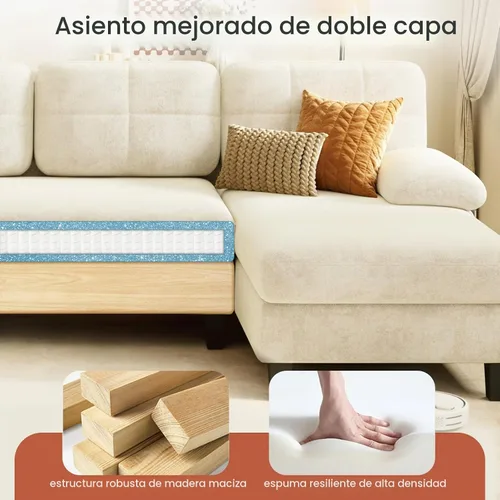 Vista 4 de KKL U-Shaped Sectional Couch for Living Room