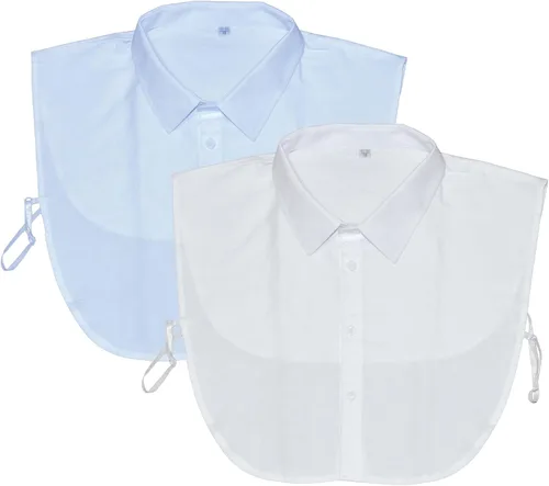 Vista 13 de YIZHONG Camisa de imitación con cuello desmontable Dickie Collars para mujeres y hombres