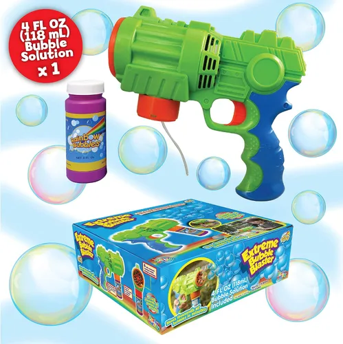 Vista 2 de Bubble Blaster (pistola de burbujas automática con 1 solución de burbujas en caja de regalo), Party Hurray