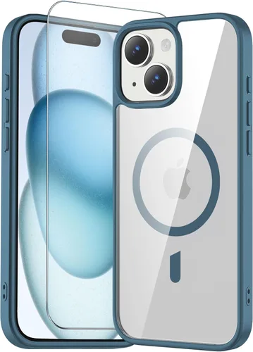 Vista 31 de Funda transparente para iPhone 11 con protector de pantalla, compatible con Magsafe, antiamarilleo, protección de grado militar, a prueba de golpes