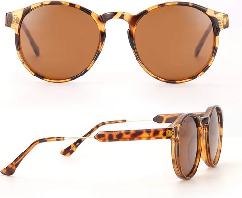 Vista 2 de Lentes de sol polarizados para mujer, estilo retro, redondos, estilo vintage