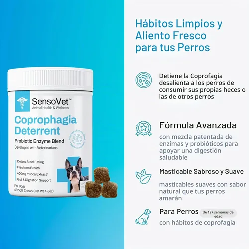 Vista 2 de Masticables blandos de coprofagia disuasoria para comer heces para perros