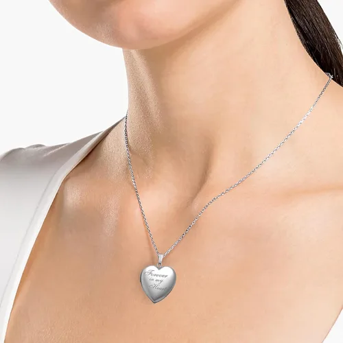 Vista 7 de Aobiono Collar con medallón de corazón personalizado que sostiene fotos en el interior del colgante, regalo personalizado para ella, él, novia