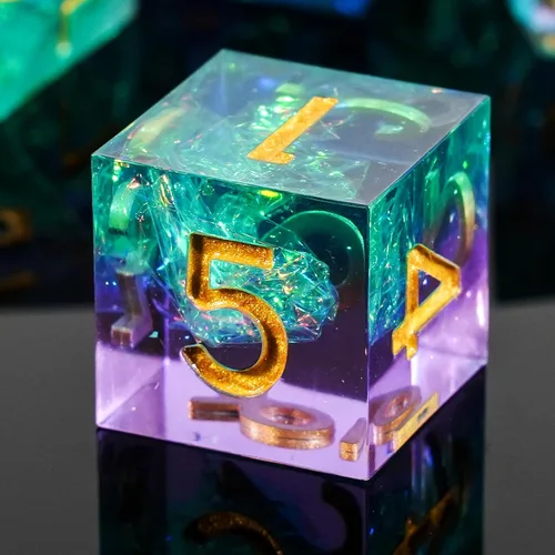 Vista 14 de DND - Juego de dados de borde afilado, 7 piezas de dados poliédricos DND con exquisito embalaje de caja de hoja, ideal para juegos de rol