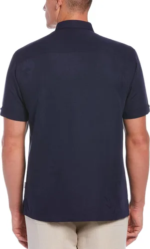 Vista 2 de Cubavera Camisa de manga corta con botones y estampado floral de dos tonos para hombre