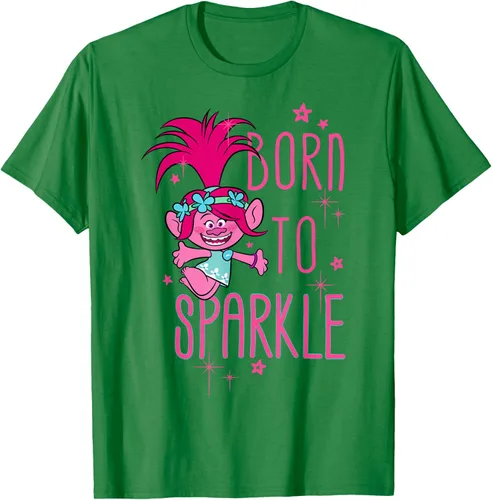 Vista 5 de DreamWorks Trolls Camiseta Born to Sparkle Negro