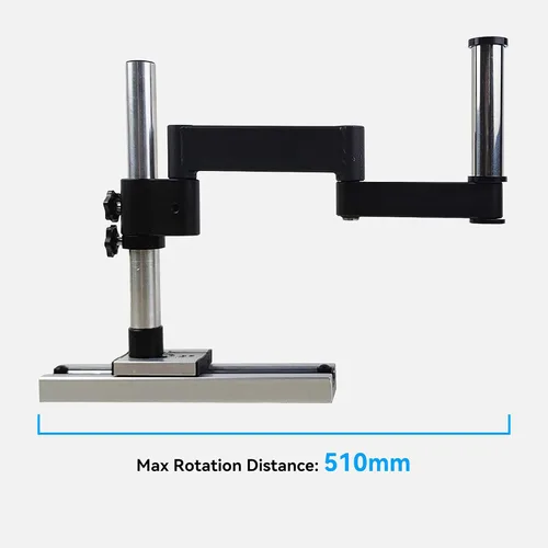 Vista 5 de Soporte articulado para microscopio, riel deslizante de brazo giratorio, base de riel resistente para banco de trabajo de escritorio, cámara